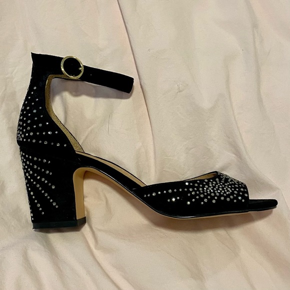 Retro Black Rhinestone Heels - Picture 5 of 5